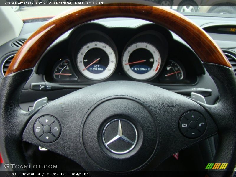 Mars Red / Black 2009 Mercedes-Benz SL 550 Roadster
