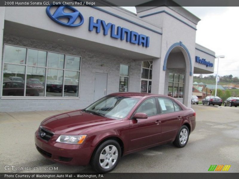 Dark Cherry Red / Beige 2008 Hyundai Sonata GLS
