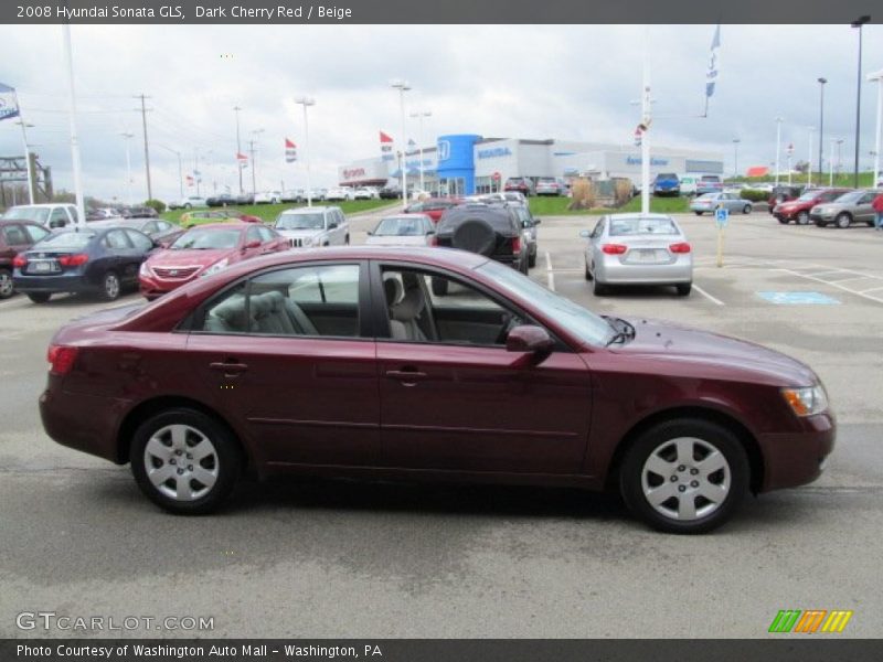 Dark Cherry Red / Beige 2008 Hyundai Sonata GLS
