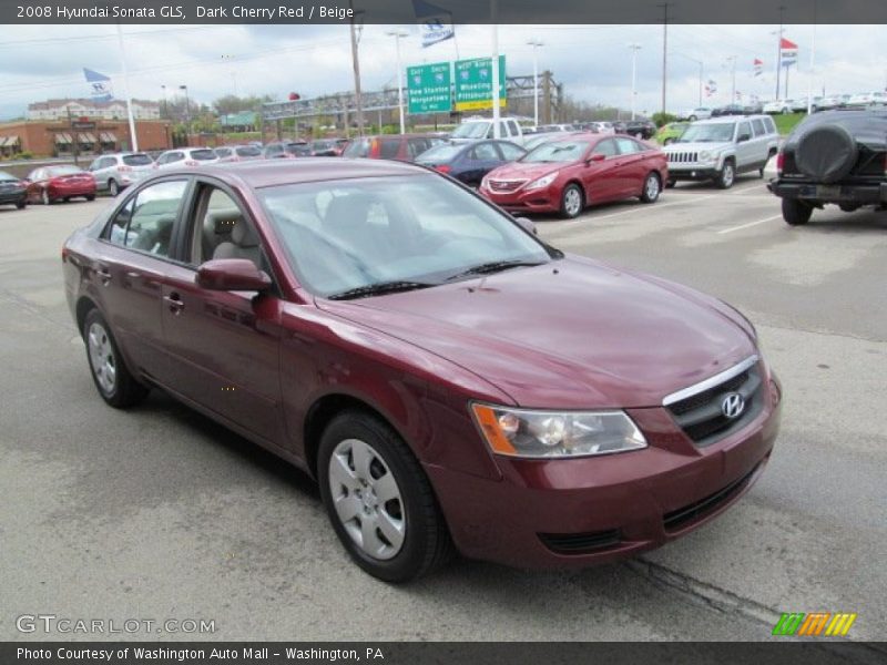 Dark Cherry Red / Beige 2008 Hyundai Sonata GLS