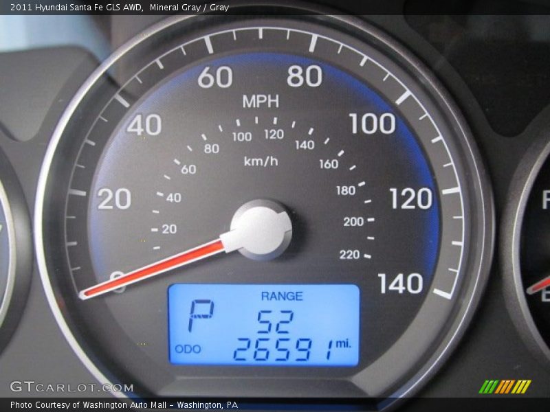 Mineral Gray / Gray 2011 Hyundai Santa Fe GLS AWD