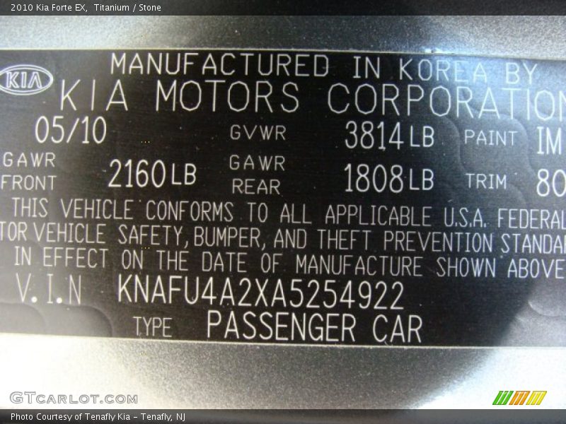 Titanium / Stone 2010 Kia Forte EX