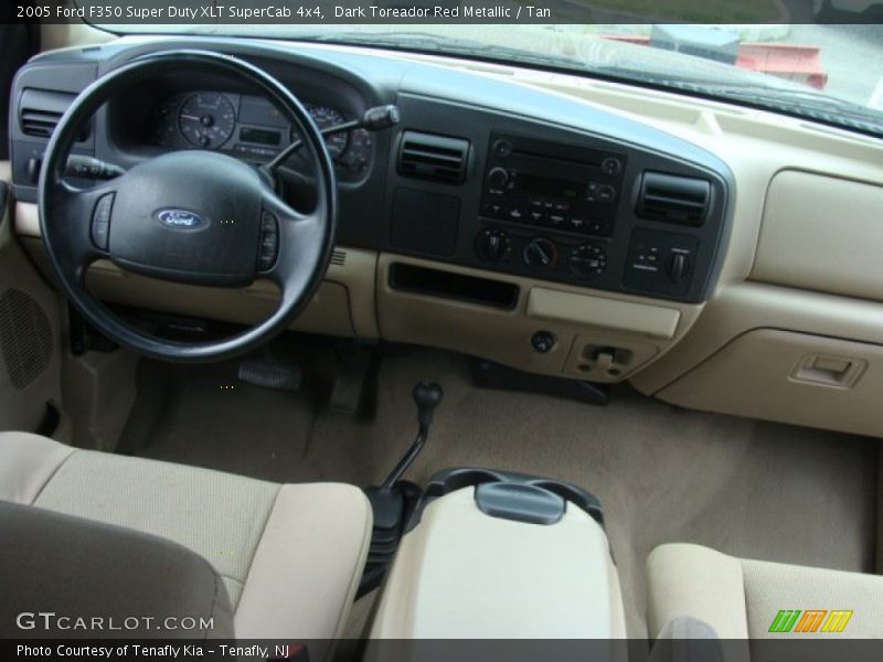 Dark Toreador Red Metallic / Tan 2005 Ford F350 Super Duty XLT SuperCab 4x4