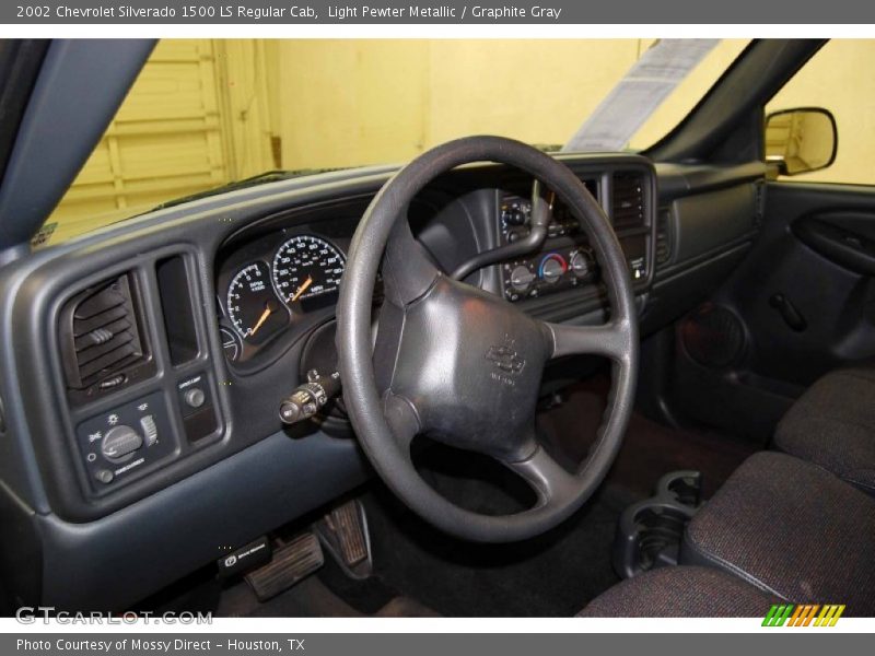 Light Pewter Metallic / Graphite Gray 2002 Chevrolet Silverado 1500 LS Regular Cab