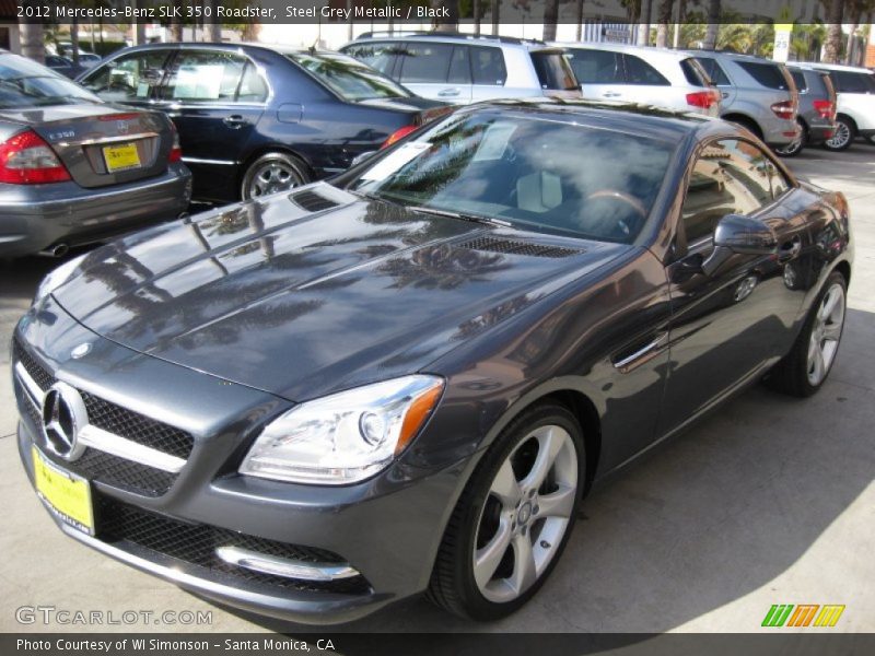 Steel Grey Metallic / Black 2012 Mercedes-Benz SLK 350 Roadster