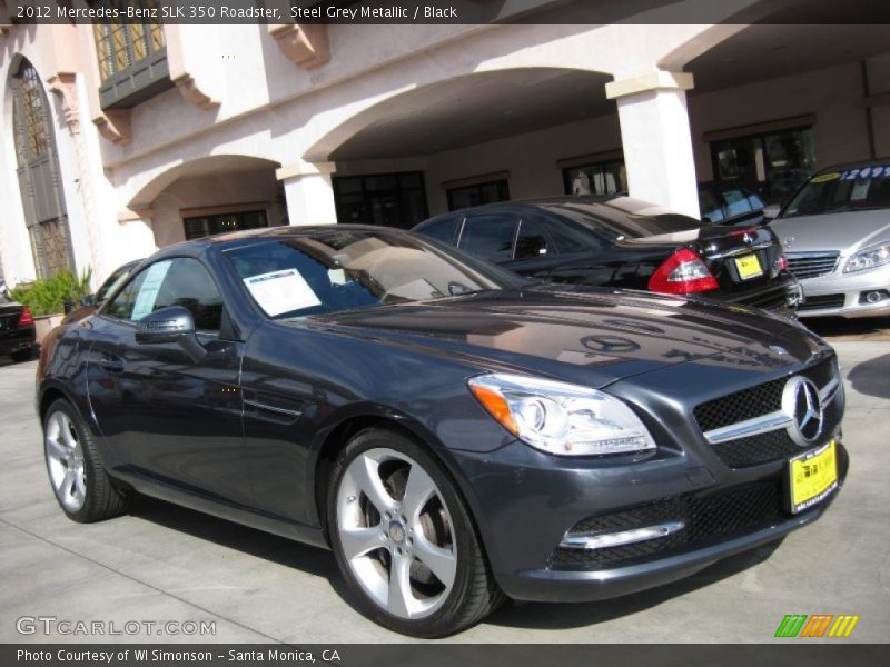 Steel Grey Metallic / Black 2012 Mercedes-Benz SLK 350 Roadster
