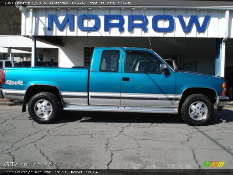 Bright Teal Metallic / Gray 1994 Chevrolet C/K K1500 Extended Cab 4x4