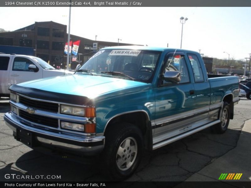Bright Teal Metallic / Gray 1994 Chevrolet C/K K1500 Extended Cab 4x4
