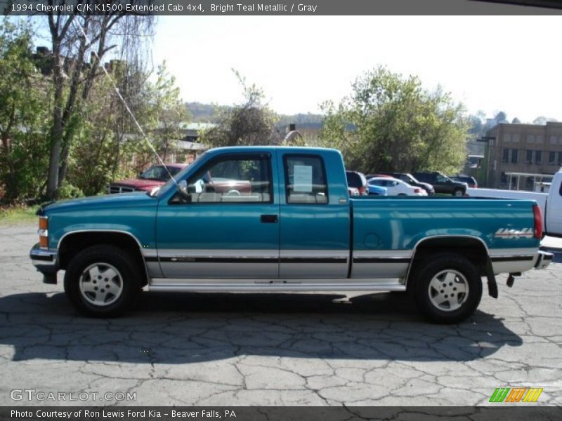 Bright Teal Metallic / Gray 1994 Chevrolet C/K K1500 Extended Cab 4x4