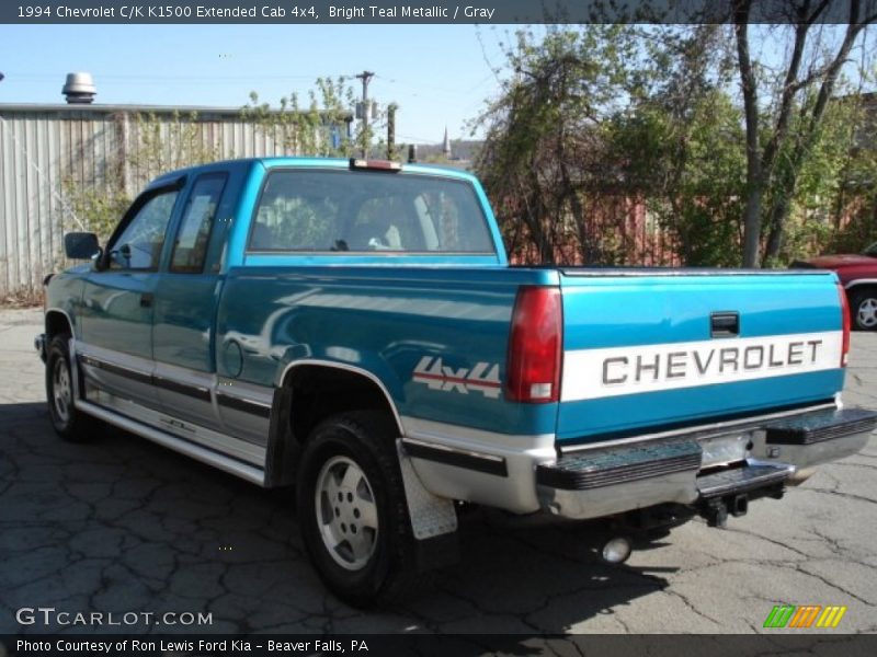 Bright Teal Metallic / Gray 1994 Chevrolet C/K K1500 Extended Cab 4x4