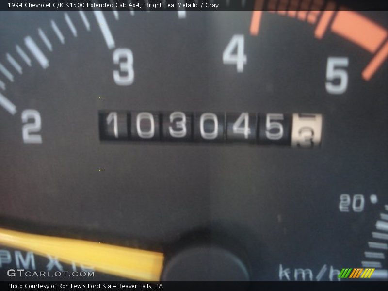 Bright Teal Metallic / Gray 1994 Chevrolet C/K K1500 Extended Cab 4x4