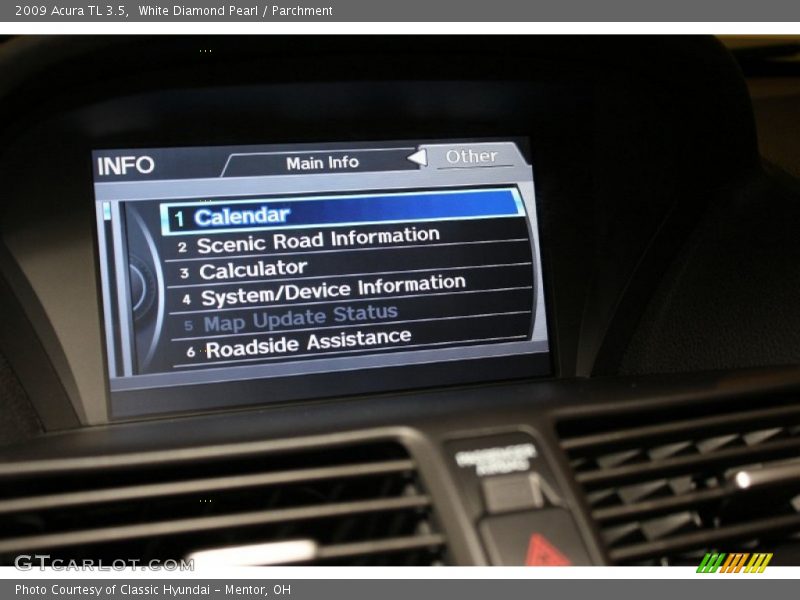 White Diamond Pearl / Parchment 2009 Acura TL 3.5