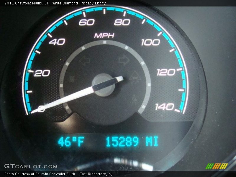 White Diamond Tricoat / Ebony 2011 Chevrolet Malibu LT