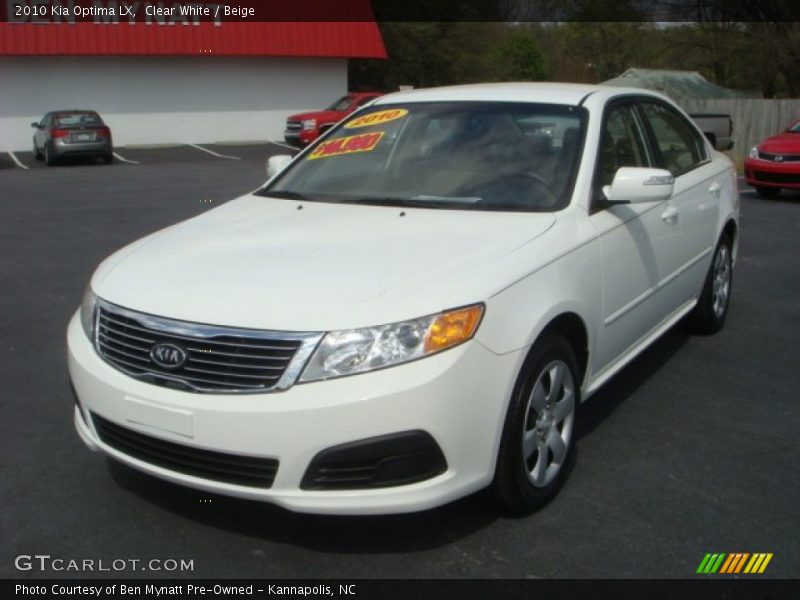 Clear White / Beige 2010 Kia Optima LX