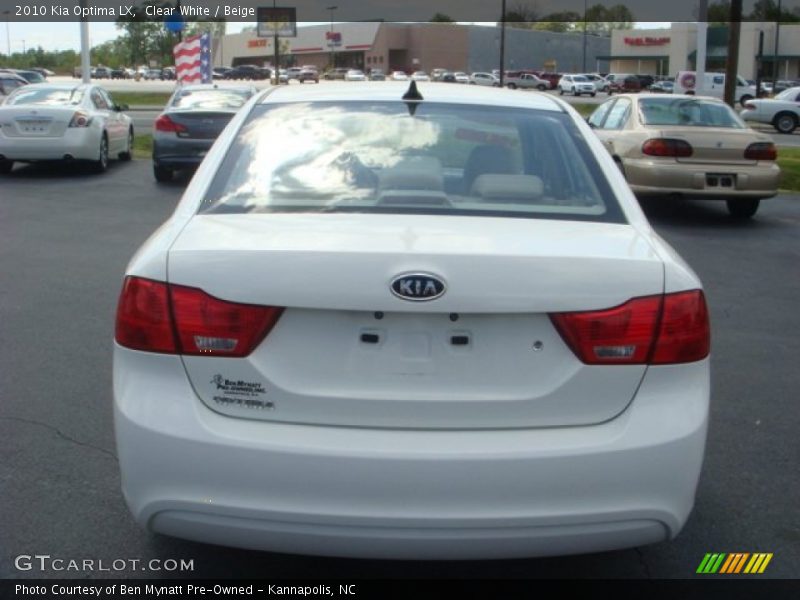 Clear White / Beige 2010 Kia Optima LX