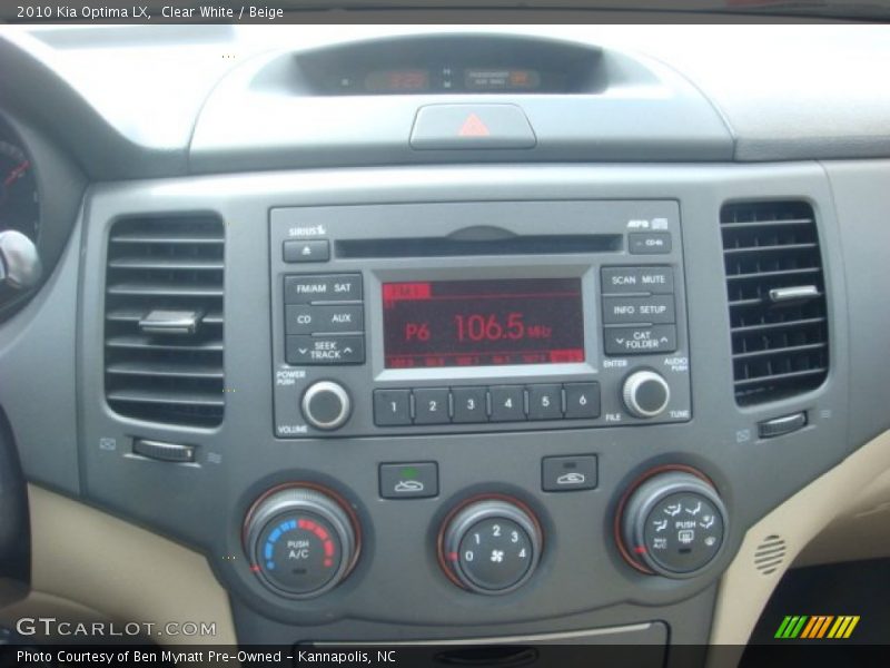Clear White / Beige 2010 Kia Optima LX