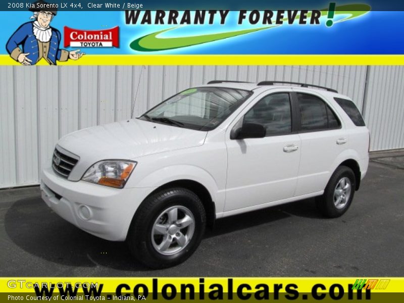 Clear White / Beige 2008 Kia Sorento LX 4x4