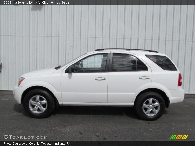 Clear White / Beige 2008 Kia Sorento LX 4x4