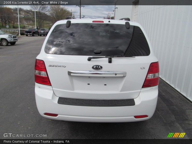 Clear White / Beige 2008 Kia Sorento LX 4x4