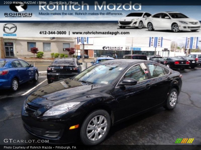 Ebony Black / Beige 2009 Mazda MAZDA6 i Sport