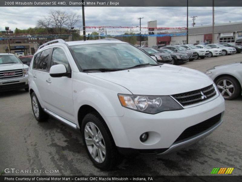 Diamond White Pearl / Beige 2008 Mitsubishi Outlander SE 4WD