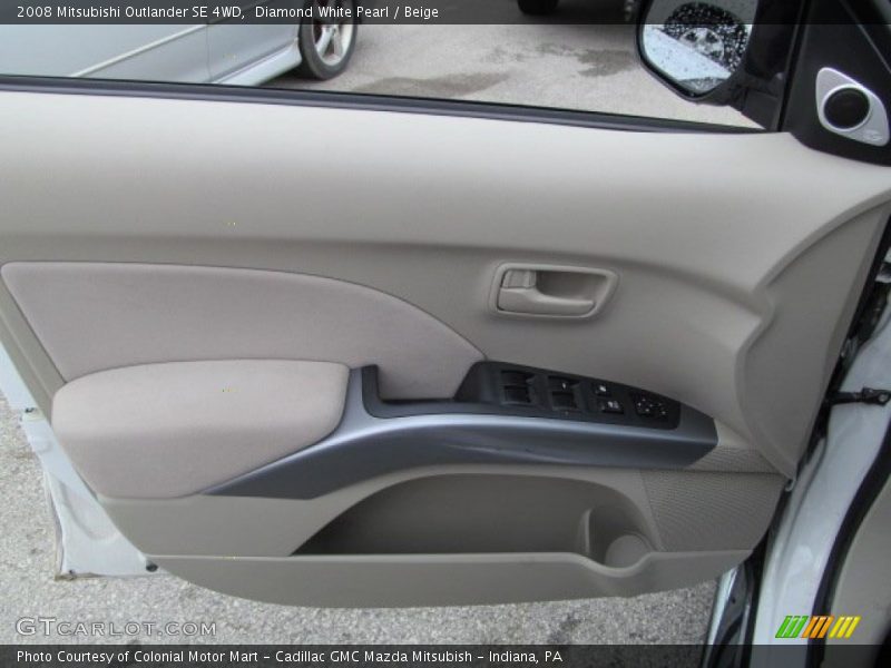 Diamond White Pearl / Beige 2008 Mitsubishi Outlander SE 4WD