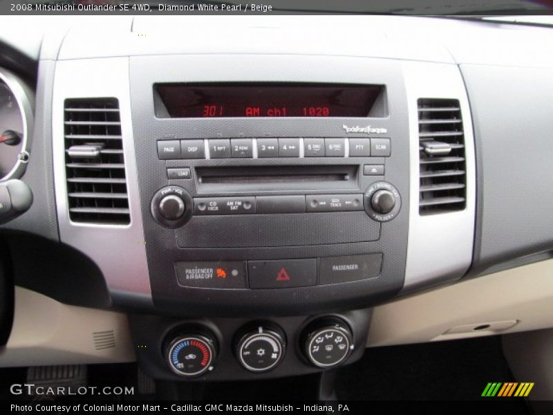Controls of 2008 Outlander SE 4WD