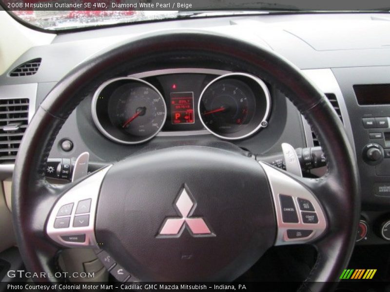 Diamond White Pearl / Beige 2008 Mitsubishi Outlander SE 4WD