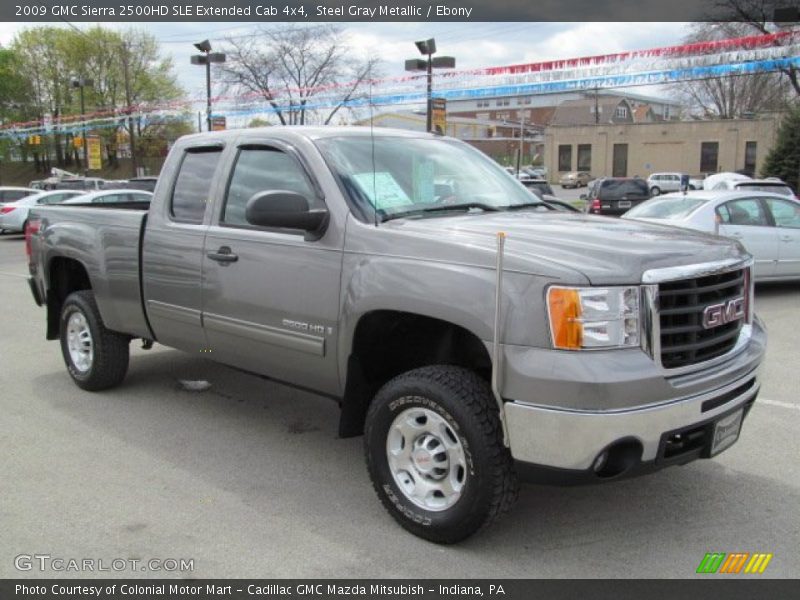 Steel Gray Metallic / Ebony 2009 GMC Sierra 2500HD SLE Extended Cab 4x4