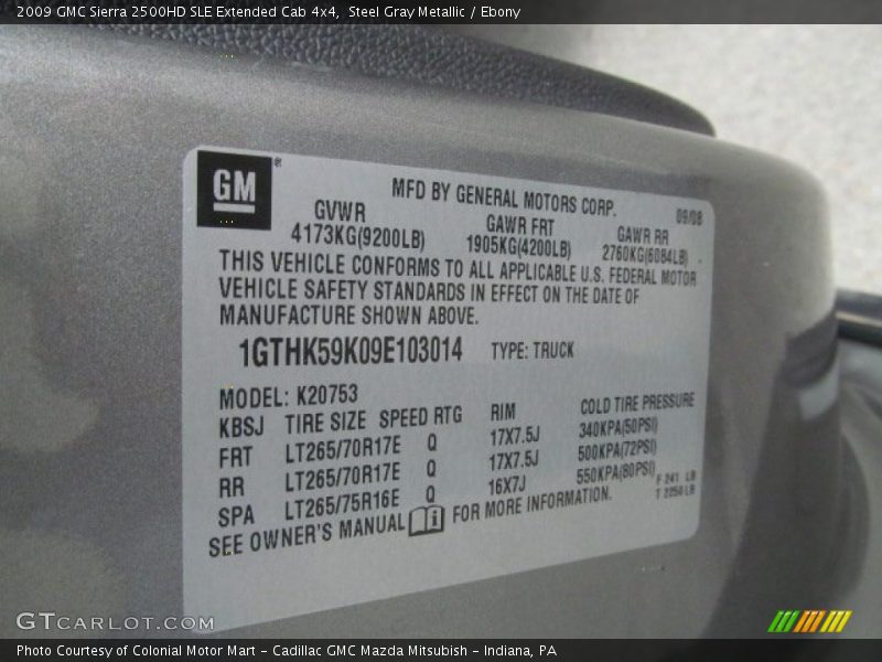 Steel Gray Metallic / Ebony 2009 GMC Sierra 2500HD SLE Extended Cab 4x4