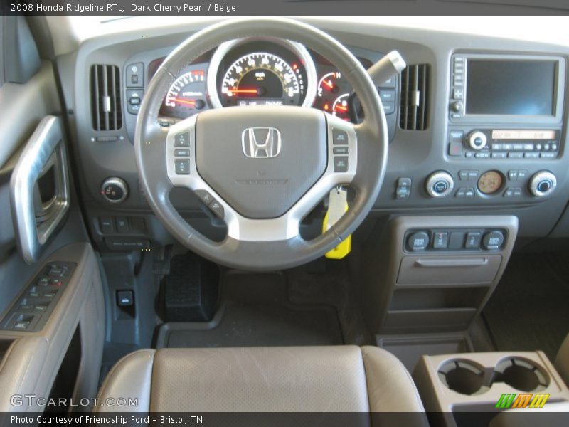 Dark Cherry Pearl / Beige 2008 Honda Ridgeline RTL