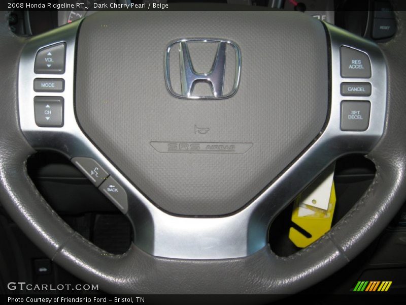 Dark Cherry Pearl / Beige 2008 Honda Ridgeline RTL