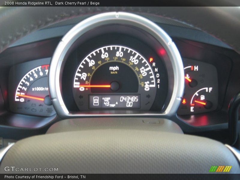 Dark Cherry Pearl / Beige 2008 Honda Ridgeline RTL