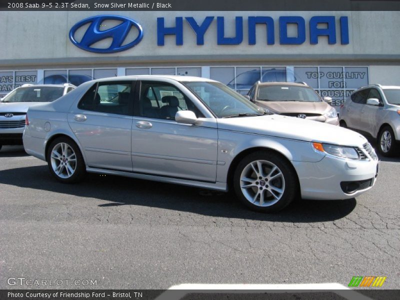 Snow Silver Metallic / Black 2008 Saab 9-5 2.3T Sedan