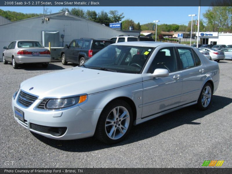 Snow Silver Metallic / Black 2008 Saab 9-5 2.3T Sedan