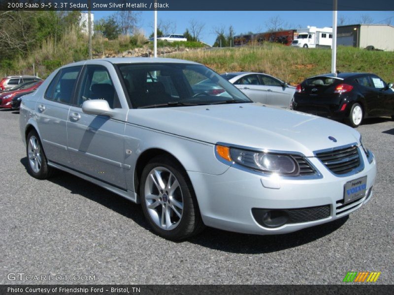 Snow Silver Metallic / Black 2008 Saab 9-5 2.3T Sedan