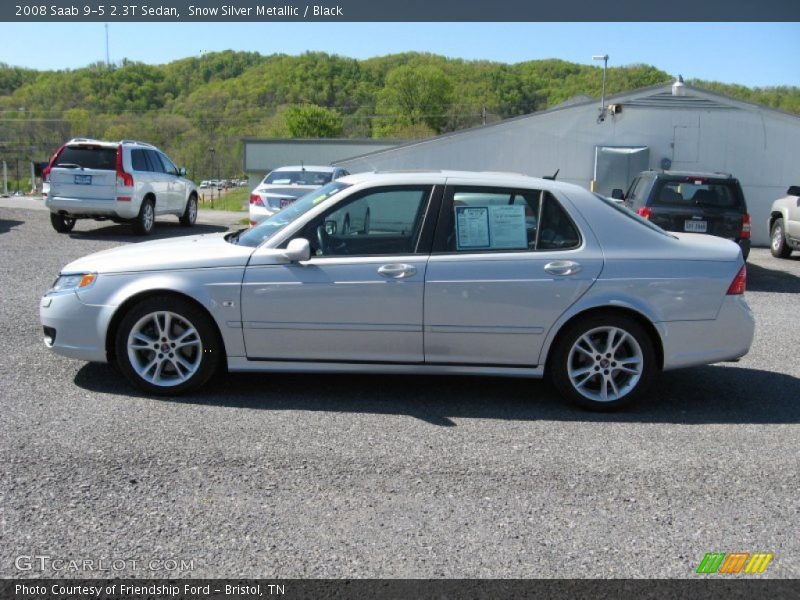 Snow Silver Metallic / Black 2008 Saab 9-5 2.3T Sedan