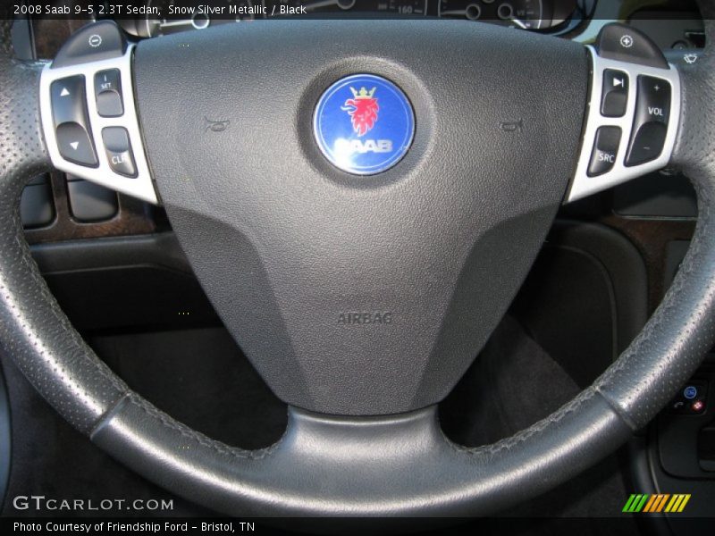 Snow Silver Metallic / Black 2008 Saab 9-5 2.3T Sedan