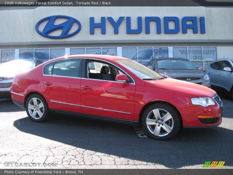Tornado Red / Black 2008 Volkswagen Passat Komfort Sedan