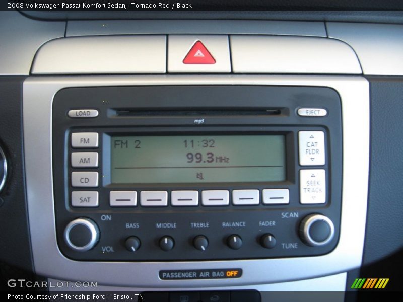 Tornado Red / Black 2008 Volkswagen Passat Komfort Sedan