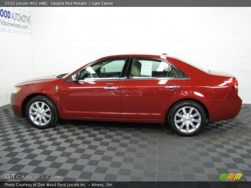 Sangria Red Metallic / Light Camel 2010 Lincoln MKZ AWD