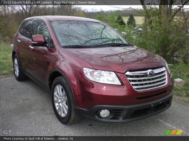 Ruby Red Pearl / Desert Beige 2010 Subaru Tribeca 3.6R Limited
