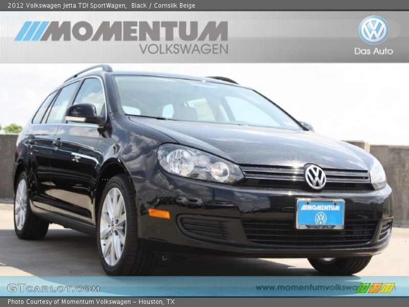 Black / Cornsilk Beige 2012 Volkswagen Jetta TDI SportWagen
