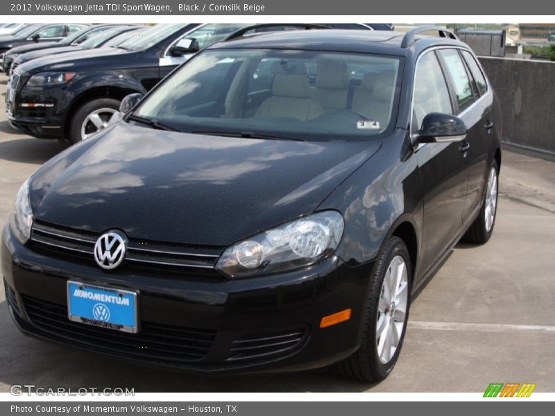 Black / Cornsilk Beige 2012 Volkswagen Jetta TDI SportWagen