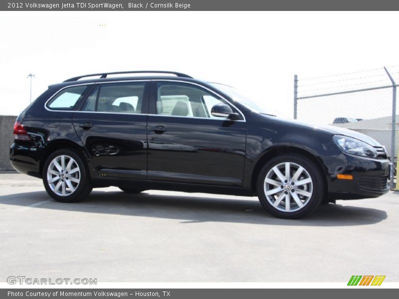 Black / Cornsilk Beige 2012 Volkswagen Jetta TDI SportWagen