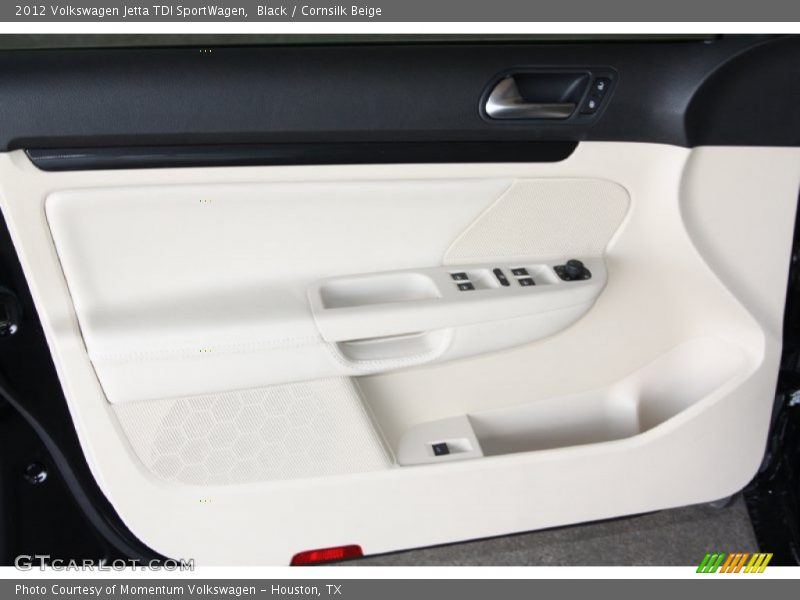 Black / Cornsilk Beige 2012 Volkswagen Jetta TDI SportWagen