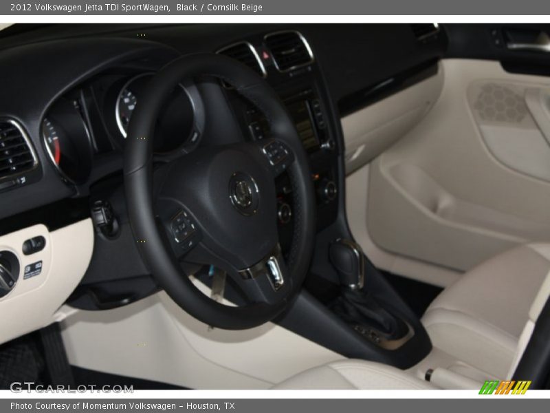 Black / Cornsilk Beige 2012 Volkswagen Jetta TDI SportWagen