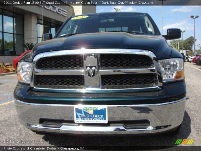 Hunter Green Pearl / Dark Slate Gray/Medium Graystone 2011 Dodge Ram 1500 SLT Quad Cab 4x4