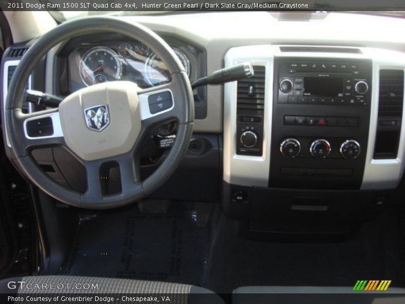 Hunter Green Pearl / Dark Slate Gray/Medium Graystone 2011 Dodge Ram 1500 SLT Quad Cab 4x4