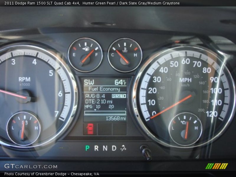 Hunter Green Pearl / Dark Slate Gray/Medium Graystone 2011 Dodge Ram 1500 SLT Quad Cab 4x4